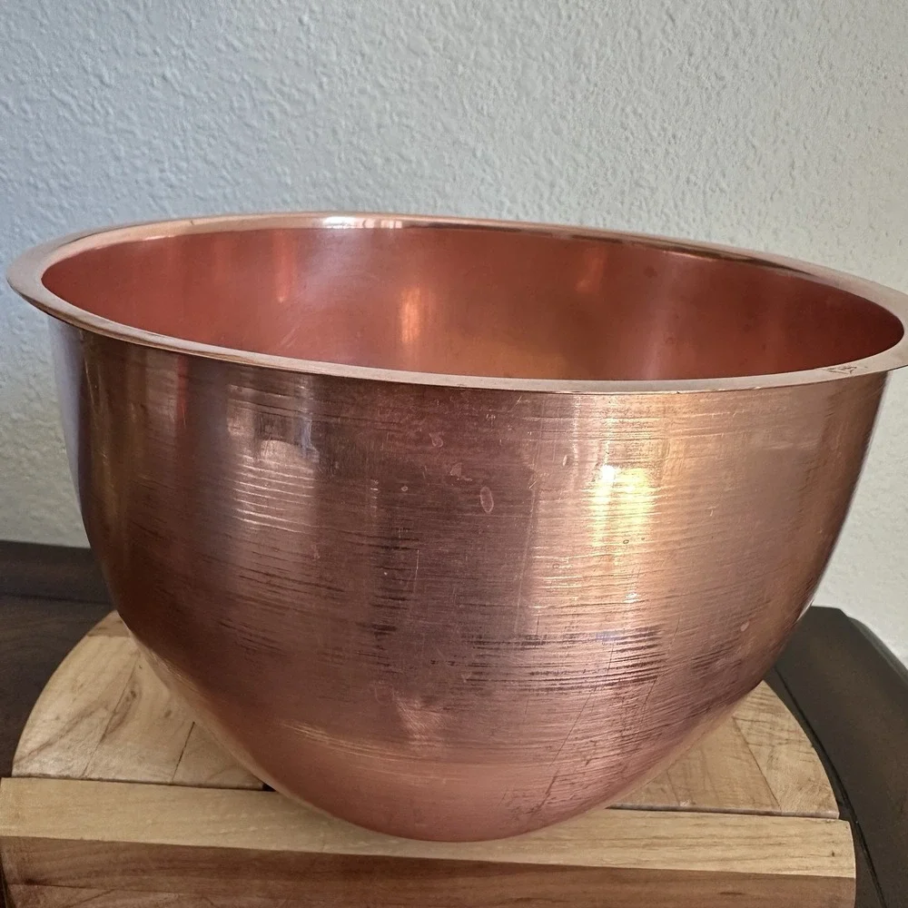 Vintage O.D.I. Spun Solid Copper Mixing Bowl 9